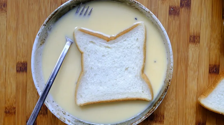custard soaked bread slices